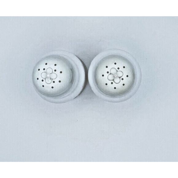 Vintage Avon Milk Glass Salt & Pepper Shakers Retro Hippie Flower Power 1960s - Picture 2 of 6